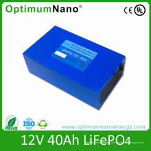 LiFePO4 bateria Pack 12V 40ah para carro de turismo elétrico